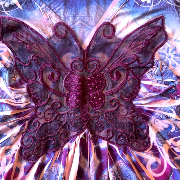 APT. 9 Y2K Babydoll Butterfly Floral Top Size S - Picture 2 of 9